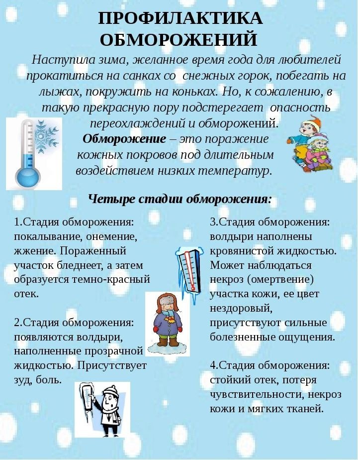 Обморожение у детей.