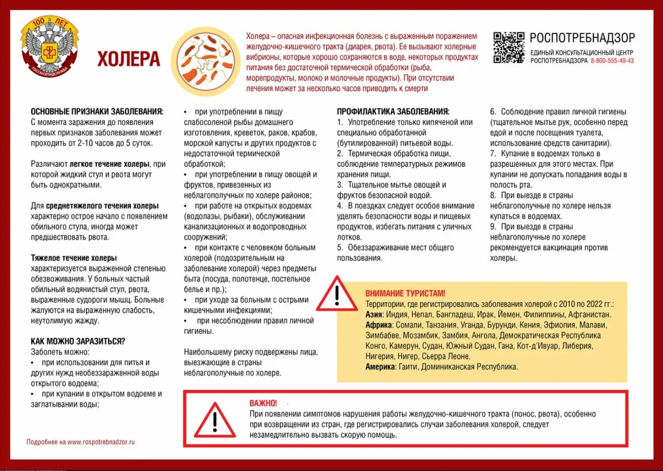 Профилактика холеры.